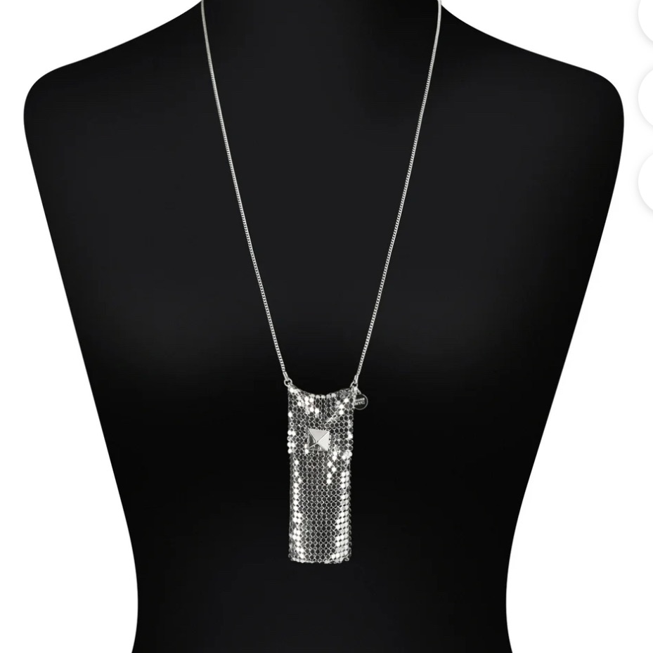 It’s A Purse! Madden Nyc Women's Silver Rhodium Tone Chainmail Purse Necklace